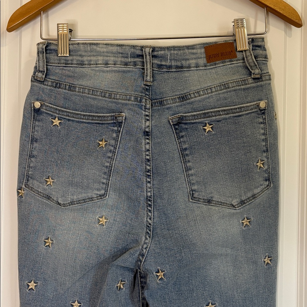 Judy Blue Star Embroidered Jeans High Waist Skinny Fit Size 5/27 - Picture 9 of 14